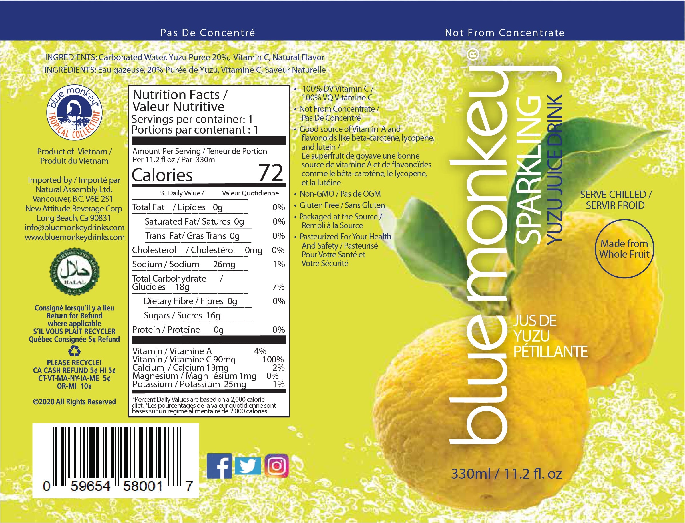 Sparkling YUZU Label